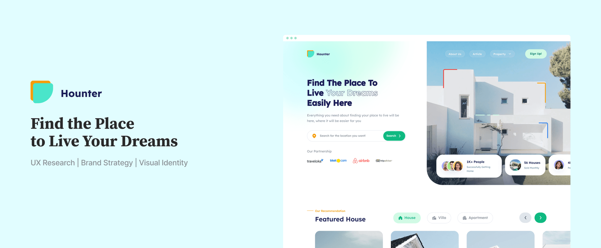 Hounter — Real Estate Website — case study by Devigners