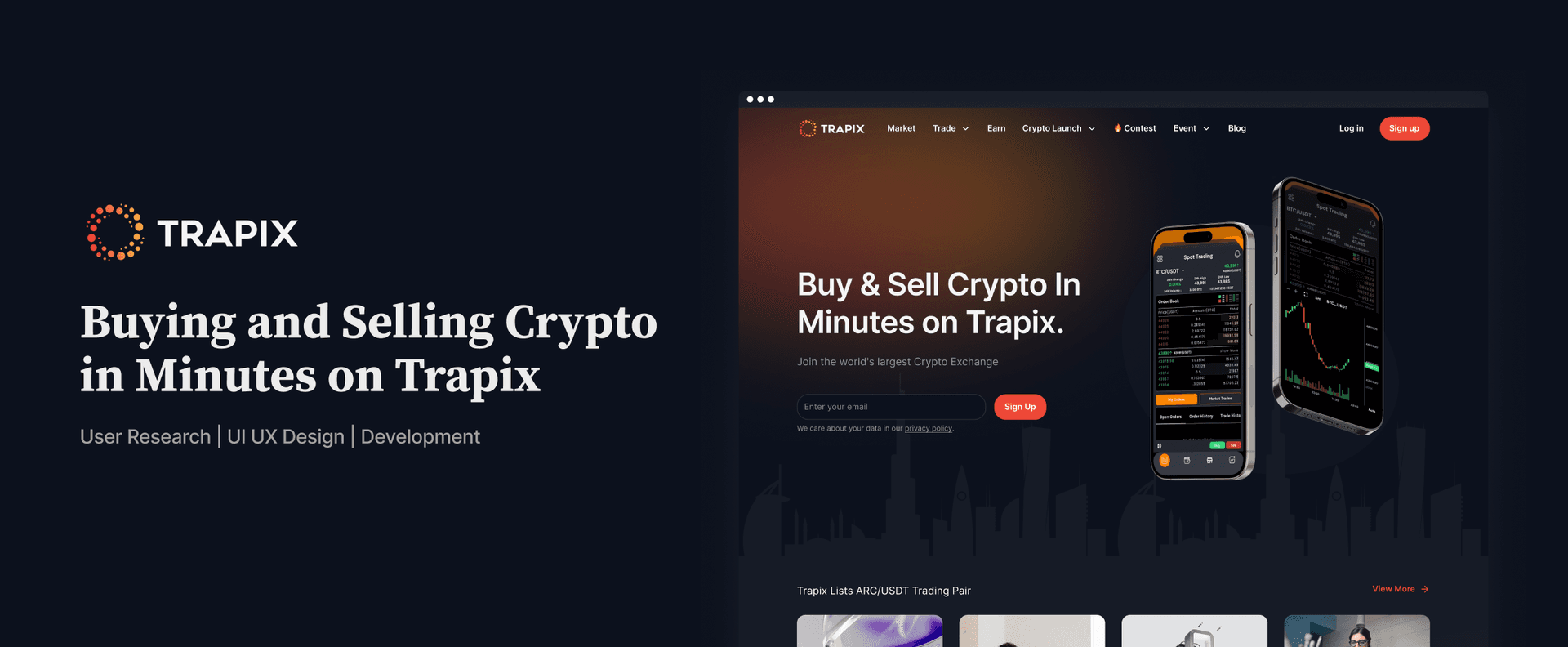 Trapix — Crypto Trading Platform — case study by Devigners