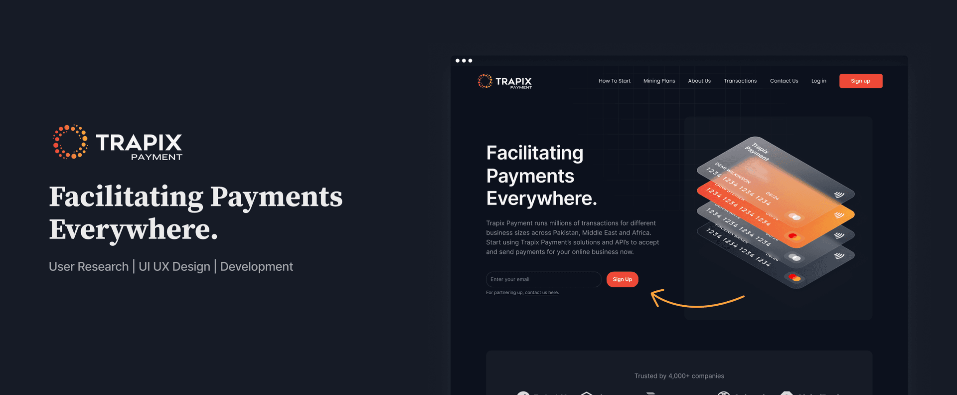 Trapix Payment — Fintech Platform — case study by Devigners