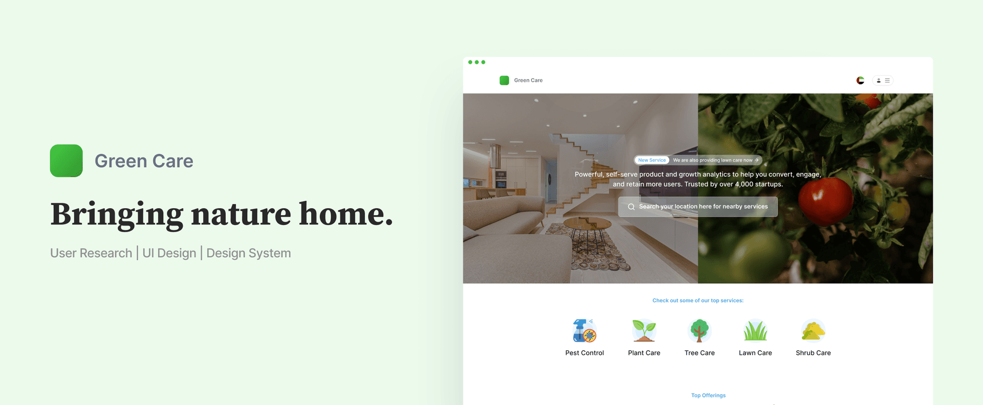 Green Care — Sustainable Living Platform — case study by Devigners